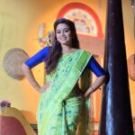 Gayathri Yuvraaj Instagram - Saree @chettinad_sarees Pc : my cutie 😍 @pranikadhakshu