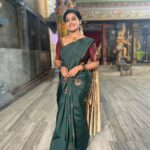 Gayathri Yuvraaj Instagram - 💚😍 Saree @paavanaonlinemart Blouse @lakshana_priya_mua