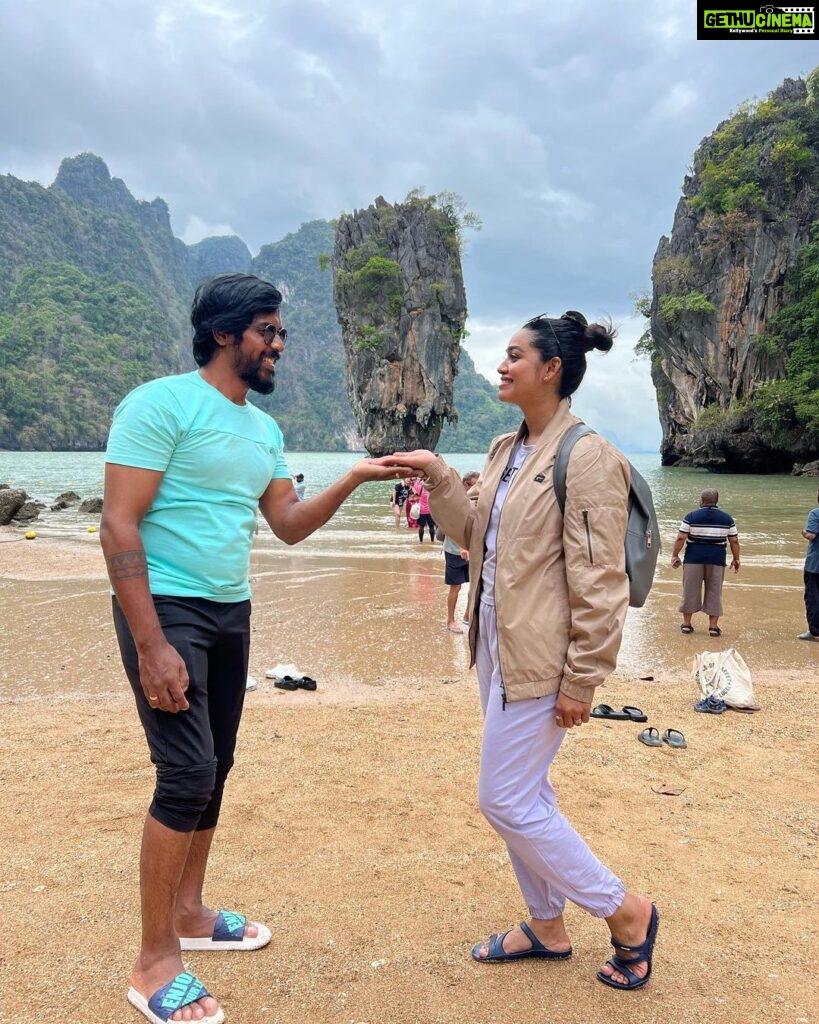 Gayathri Yuvraaj Instagram - Well spent holiday.. A much needed break with loads of memories ❤️ @gtholidays.in made a good job - may it be customising the itineraries or handling our comforts they were amazing!! #jamesbondisland #thailand #anniversary #memoriesforlife James Bond Island, Phuket