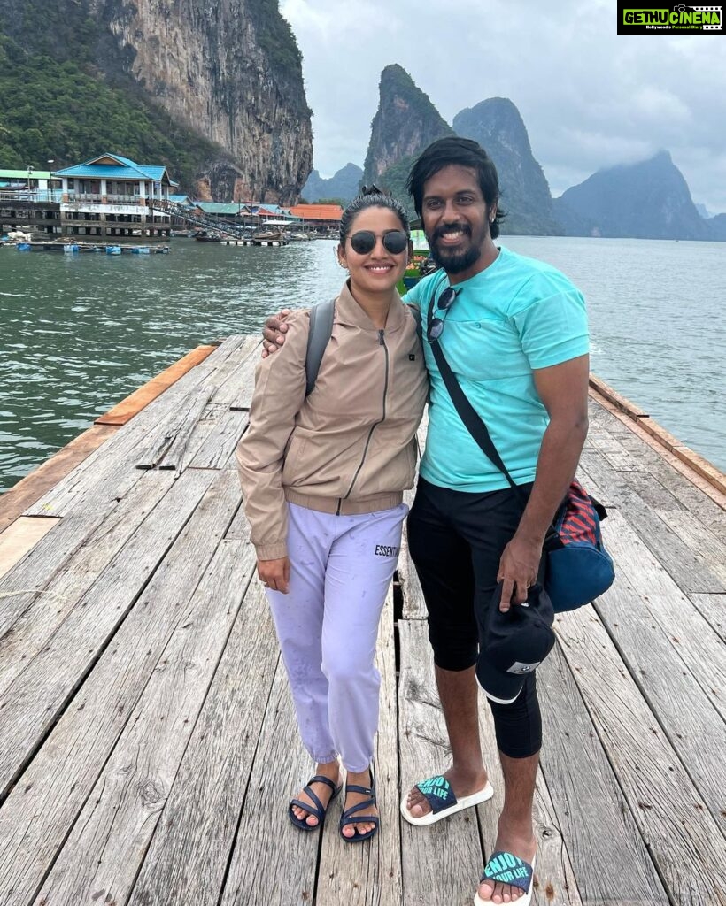 Gayathri Yuvraaj Instagram - Well spent holiday.. A much needed break with loads of memories ❤️ @gtholidays.in made a good job - may it be customising the itineraries or handling our comforts they were amazing!! #jamesbondisland #thailand #anniversary #memoriesforlife James Bond Island, Phuket