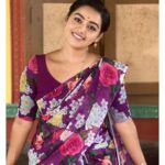Gayathri Yuvraaj Instagram - A saree has the power to convert a girl next door into an artist’s muse!! Saree &blouse @acchoosfazhionpassion