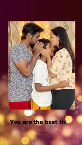 Gayathri Yuvraaj Instagram - You are the most precious treasure we’ve got in our life .. We will promise to raise you as a good human with all our possible efforts!! Love you da chellam 😍 Happy birthday our sunshine!! 🫰🏻😍😍😍 #Tarunyuvraaj #happybirthday #sunshine #mylove #myworld #🫰🏻🎉