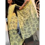 Gayathri Yuvraaj Instagram - Hope comes with success. But success will come only to those with hope!! #yellowsaree @imon_arte_boutique