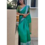 Gayathri Yuvraaj Instagram - 💚💚💚 Saree @rs_fashionss_ Chain @methurna_collections