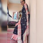 Gayathri Yuvraaj Instagram - The secret of getting ahead is getting started.” – Mark Twain!!✌️ @saffron_clothing_ #🖤