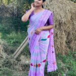 Gayathri Yuvraaj Instagram - 💜💜💜 Saree @giacouture_sarees Pc @pranikadhakshu