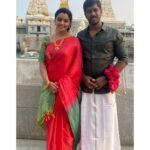 Gayathri Yuvraaj Instagram - Celebrating 11th yr togetherness... love u fr ever @yuvi_smart Happy anniversary 😍😍 Saree @pritham_brand