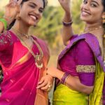 Gayathri Yuvraaj Instagram - 😂🫂 @zeetamizh #zara #pranikadhakshu #gayathiri #durga #yamuna #meenakshiponnunga #serial #zeetamil #sisters #love #questionschallenge #funtimes