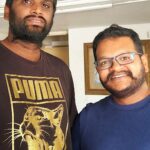 Ghibran Instagram - Catching up for a musical discussion after my director’s hectic schedule and my smile tells everything about the film PS: Yes, he is very tall 😂 #HVinoth #Thunivu