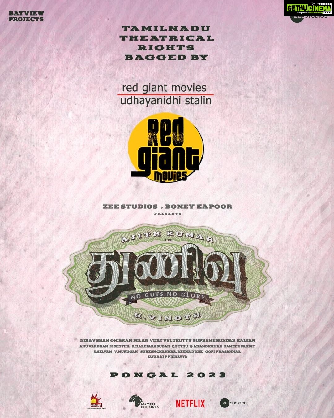 Ghibran - 8.9K Likes - #ThunivuPongal #Thunivu #NoGutsNoGlory
#Ajithkumar #HVinoth @BoneyKapoor @ZeeStudios_ @Udhaystalin @BayViewProjOffl @RedGiantMovies_ @kalaignartv_off @NetflixIndia #RomeoPictures @mynameisraahul @SureshChandraa