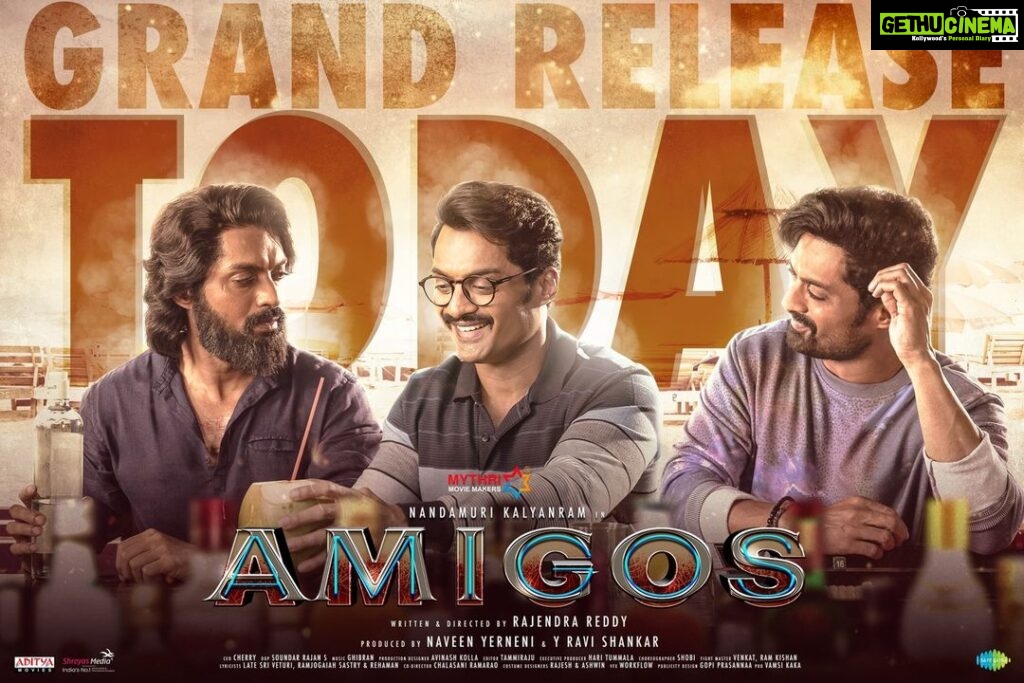 Ghibran Instagram - #Amigos Grand Release Today 💥💥💥 Witness the Triple ACTION Thriller at your nearest theatres 🔥🔥🔥 Book your tickets now! - https://linktr.ee/AmigosTickets @NANDAMURIKALYAN @AshikaRanganath @RajendraReddy_ @GhibranOfficial @MythriOfficial @saregamasouth