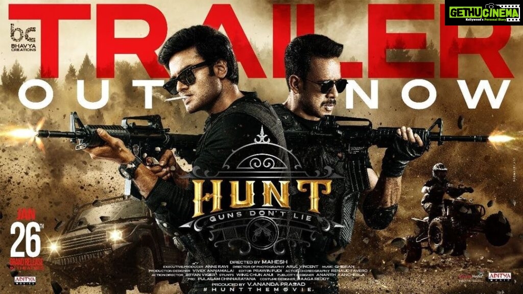 Ghibran Instagram - Arjun's HUNT begins! With twists, turns and a lot of action 💥 #HuntTrailer out now💥 ▶️ https://youtu.be/XHiun7PE8x4 IN CINEMAS JAN 26🔥 #HuntTheMovie #HuntFrom26Jan@isudheerbabu@bharathhere@actorsrikanth@Imaheshh@ChitraShuklaOff #Anandaprasad @BhavyaCreations@GhibranOfficial