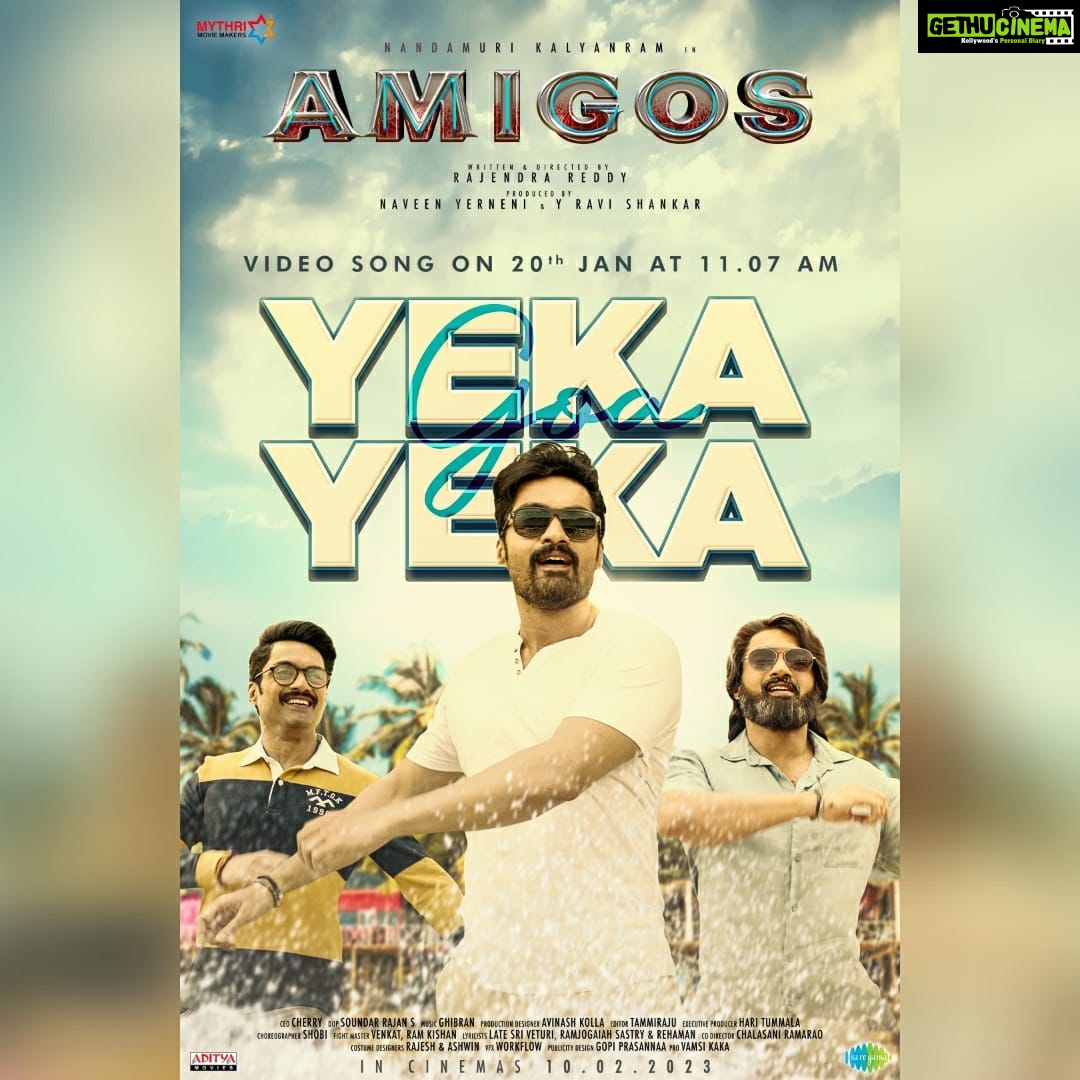 Ghibran Instagram - Let's celebrate friendship with #Amigos First Single β€ #YekaYeka Full Video Song on 20th Jan at 11:07 AM πΊπΊπΊ In cinemas from Feb 10th π₯π₯π₯ @NANDAMURIKALYAN @AshikaRanganath #RajendraReddy @GhibranOfficial #AnuragKulkarni @ramjowrites @MythriOfficial @saregamasouth