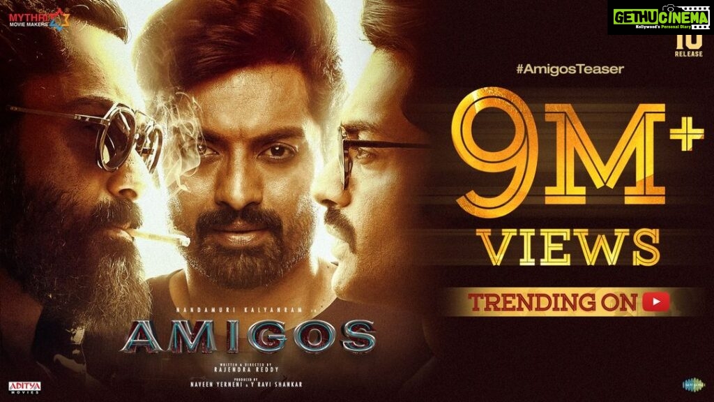 Ghibran Instagram - When Doppelgangers meet, its a triple thrilling treat 🔥 #AmigosTeaser Trending on YouTube with 9M+ views 💥 - https://youtu.be/18874_PSQY4 #Amigos in cinemas from Feb 10th 🔥 @NANDAMURIKALYAN @AshikaRanganath #RajendraReddy @GhibranOfficial @MythriOfficial @saregamasouth