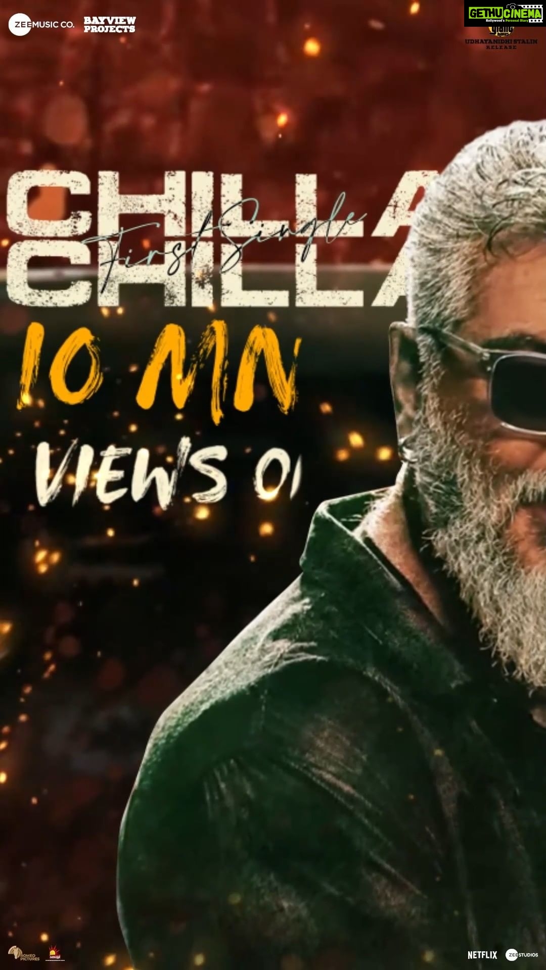 Ghibran - 16.7K Likes - #ChillaChilla hits 10M views on YouTube in less than 24 Hours! šš» Gratitudes
ā¶ļø bit.ly/ChillaChilla
#Thunivu #NoGutsNoGlory
@boney.kapoor @zeestudiosofficial @udhay_stalin @bayviewprojectsllp @redgiantmovies_ @kalaignartvofficial @netflix_in @romeopicturesoffl @sureshchandraaoffl #NiravShah @ghibranofficial @anirudhofficial #Milan @master_supremesundar @vijayvelukutty_ #Kalyan @anuvardhan @premkumaractor #MSenthil @suthanvfx #CSethu #SameerPandit @vaisaghh @anand.kumar.1238 @gopiprasannaa @gm_sundar_ @prorekha @donechannel1 @lyca_productions @zmcsouth @thunivuthefilm