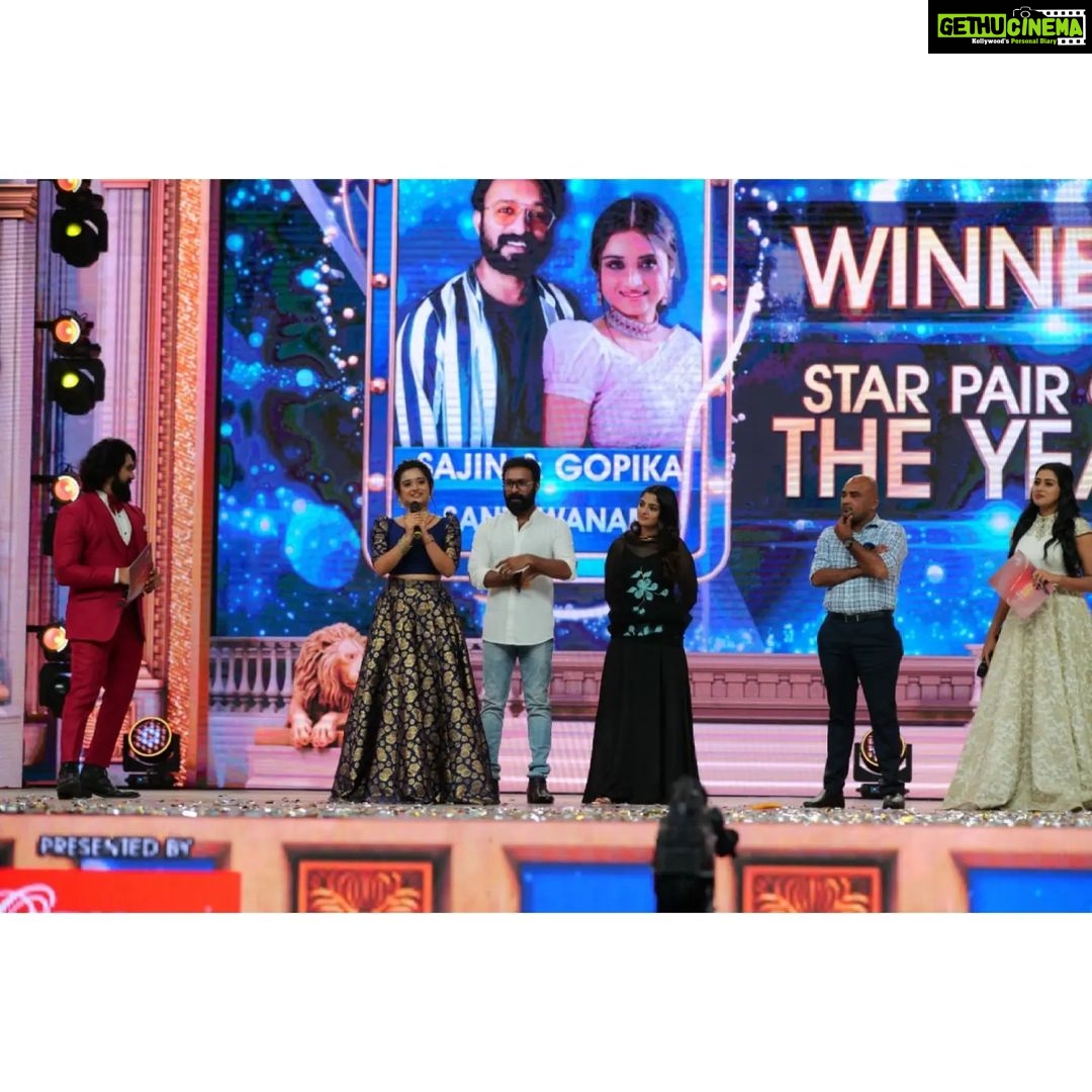 Gopika Anil Instagram - . ASIANET STAR PAIR OF THE YEAR 2022 - SHIVANJALI β₯οΈπ It's really a great blessing to get to work in @asianet and to receive an award πβ₯οΈ I would love to thank @asianet for giving such an opportunity. And i m always grateful to renjith sir, chippy chechi @chippy.renjith , aadityan sir @aadithyan.sheji and saji chettan @sajisurya_official for giving me a chance to portray the character "ANJALI" β₯οΈ I can't thank @joypallassery sir, our script writer, for such a beautiful script which helps us a lot in our performance βΊοΈπ I thank our dop Sreekumar sir for capturing us beautifully βΊοΈ I thank @saanand_george for beautiful background scores, without which the scenes are incomplete ! I Thank all the crew members, post production team in studio who works day and night for the beautiful outcome ! Special thanks to paru @parvathy.prakash π for completing Anjali with ur voice π I thank sajin chettan @sajinsajin_ for giving such a comfortable space and supporting while shooting every scene of SHIVANJALI. and the magic behind SHIVANJALI pair is created by our director sir @aadithyan.sheji βΊοΈβ₯οΈ thanku so much sir π I thank all the co-actors who supports really well and i feel really a blessing to share screen space with them πβ₯οΈ A BIG THANKS to all the audience π who never fails to encourage, support , motivate and help us to correct our mistakes β₯οΈπ i feel really really blessed to get this much of love from you people π i respect ur time and effort u put to show ur love towards us, as video edits, posts, stories, comments etc etc. Last but not the least i m always thankful and grateful to almighty for giving such a great opportunity. my support system, Amma, achan and mittu, without which, i will not be able to achieve this. They are the reason why I m here now. I m always always grateful πβ₯οΈ @anil_kumar_v_b @beena_anil1 @__keerthana_anil__ And my bff @shafna.nizam ππ for all the love n support ! I love you all β€οΈ And it was such an immense happiness to recieve this award from the sweetest @nikhilavimalofficial β₯οΈ thank you so much !