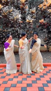 Gopika Anil Instagram - Our new way of Onam celebration 🤪 when the girls meet!!! @gops_gopikaanil @__keerthana_anil__ ♥️😘 Thanks for the video and the patience 🤪 @sajinsajin_ ♥️😘 Jewellery @trinetra_collections ♥️