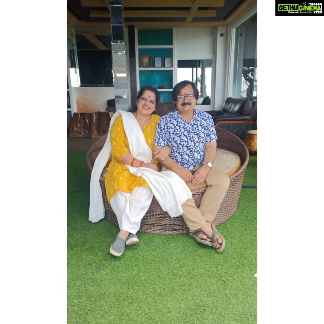 Gopika Anil Instagram - . Acha Amma β₯οΈ You both taught us what life is and what love is.. All the good in us belongs to you both! Thankyou so much for upbringing usβ₯οΈ You are our pillar of strength and happy bunch ππ Can't thank enough for everything you have done for us ππ Happy anniversary β₯οΈ . #happyanniversary #ammaacha #myworld #happiness #blessing #lifeisgood #love #laugh #live #cutecouple #staythesame
