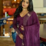 Gouri G Kishan Instagram - Glowing under the canopy of velvet 💜 Styled by @joe_elize_joy @styyledbyjoe Photography @ashique_hassan MUAH @amal_ajithkumar Outfit @designmecochin @kaya_online_ Kochi, India
