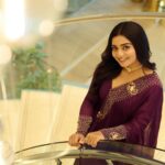 Gouri G Kishan Instagram - Glowing under the canopy of velvet 💜 Styled by @joe_elize_joy @styyledbyjoe Photography @ashique_hassan MUAH @amal_ajithkumar Outfit @designmecochin @kaya_online_ Kochi, India