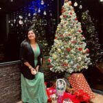 Grace Antony Instagram - MERRY CHRISTMAS 🎅🏻 🎄🍷 . . . . . 📸 @jo_makeup_artist 📍 @chandysdrizzledrops 👗 @inaayat_designs @allonawallkochi @anitha_anuj . #christmas #graceantony #christmastree #december #festival #christmasdecor #2022 #merrychristmas #happychristmas