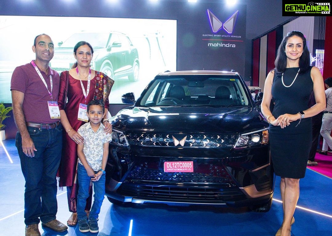 Gul Panag Instagram - Really happy to handover Mahindra’s 1st Electric SUV – XUV400 to Cdr. Vijendra Singh today at the Smart City India Expo. He and his family are excited to adopt the Electrifying Future. One key reason for them to opt for an EV is to work towards a greener future by making eco-friendly savings on their CO2 emissions. Car buyers are ready to do their bit for the environment by shifting to EVs, which have zero tailpipe emissions, and will ultimately help save our environment from smog and climate change. And of course an EV is cheaper to run when compared to its ICE counter part( 80p- ₹1 per km vs ₹10 per km) The XUV400 is the first EV SUV from Mahindra to feature the Electrifying Copper Twin Peaks, giving it a distinctive presence on the road. It is powered by a high capacity 39.4 kWh lithium-ion battery, delivering an anxiety-free range of 456 kilometres. The all-electric XUV400 has the fastest acceleration in the non-luxury segment; 0-100 kmph in a mere 8.3 seconds, top speed of 150 kmph. The XUV400 is 4200 mm long and boasts a wheelbase of 2600 mm, which offers its occupants not only excellent cabin space and legroom to luxuriate in but also best-in-class boot space of 378 litres/418 litres (up to roof). The XUV400 is designed and engineered for car buyers looking to join the electric revolution. The Smart Cities India Expo reflects India’s emerging modernization and development landscape. Since its inception in 2015, Smart Cities India Expo has been spearheading the movement towards, pragmatic global solutions for the wellbeing of all citizens. Mahindra’s association at the expo with the XUV400 showcases its commitment towards achieving carbon neutrality by 2040. #MahindraXUV400 #XUV400 #WeFunWeFastWeElectric #500thXUV400 Pragati Maidan