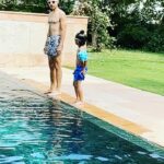 Gul Panag Instagram - A Sunday like Sundays should be. Relaxing . Doing nothing. Lazing by the pool and playing in the pool! Nihal made friends and spent a good part of the day in the pool before heading to the pool in the villa! We had a tough time getting him out for lunch. And then he went right back in. 💁🏻‍♀️ Tea time came with a camel and a visit to the stables to meet the horses. Some croquet and a trip to the vegetable garden. I was happy to see somethings from the garden on my dinner plate.😊 #weekend #weekendvibes @amanbagh #amanbagh #AmanResorts #thespiritofaman Amanbagh