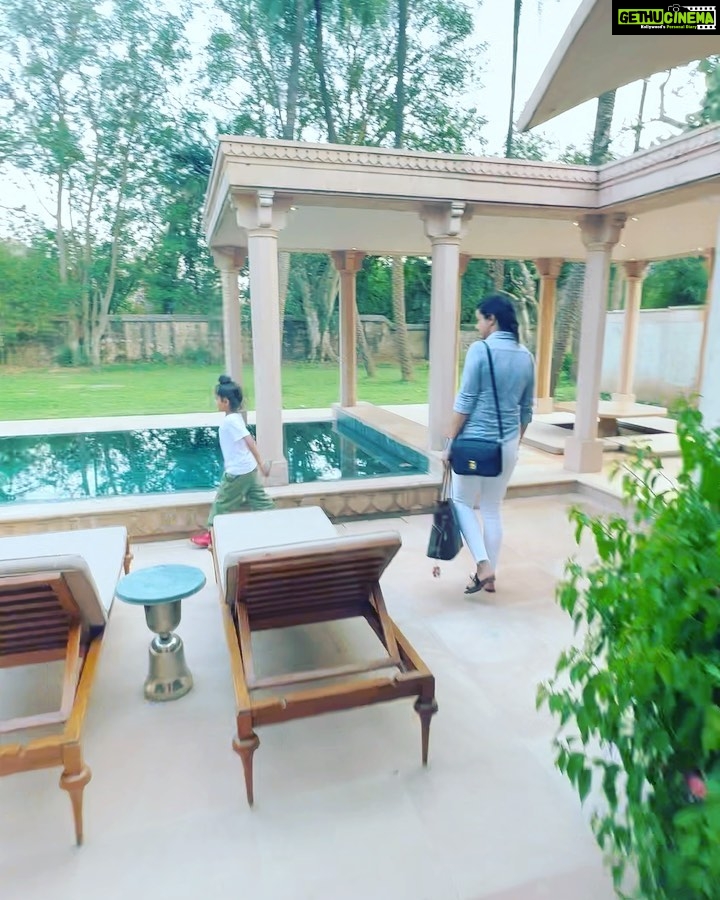 Gul Panag Instagram - The last few weeks have been beyond hectic, and I’m truly grateful that my work has had me doing very diverse things from speaker engagements to brand promotions, promoting running with sewa, to my acting assignments and more. But it has meant a lot of travel. And the pressure of juggling my personal and professional life has taken a toll. So I was delighted when @amanbagh invited me to spend a the weekend with them. This is just what the 3 of us needed. Quality time as a family. Unwinding and relaxing. 260 odd kilometres from Delhi, depending on where in NCR one is, is the stunning Aman Bagh. The journey takes about 4 hours- most of it on 6 lane highways first the EPE/WPE and then the newly inaugurated Delhi Vadodara Highway. The car was on cruise control for 3 hours! At Dausa, one gets on to the State Highway and 45 min later is Aman Bagh. The perfect weekend getaway!! Nestled in a narrow valley in the Aravallis and in the buffer zone of the Sariska National park, Aman Bagh is a beautiful property! A quick cup of tea in the courtyard and we went to our lovely room featuring a pool. Nihal was super excited, both at the sight of the pool and with the lagurs lounging near by. Dinner was back in the courtyard with live music - Rajasthani folk of course! The stars, the date trees and the silhouette of the Aravalis , made for a beautiful evening. #weekendvibes #minibreak #weekendgetaway @amanbagh #amanbagh #AmanResorts #thespiritofaman Amanbagh