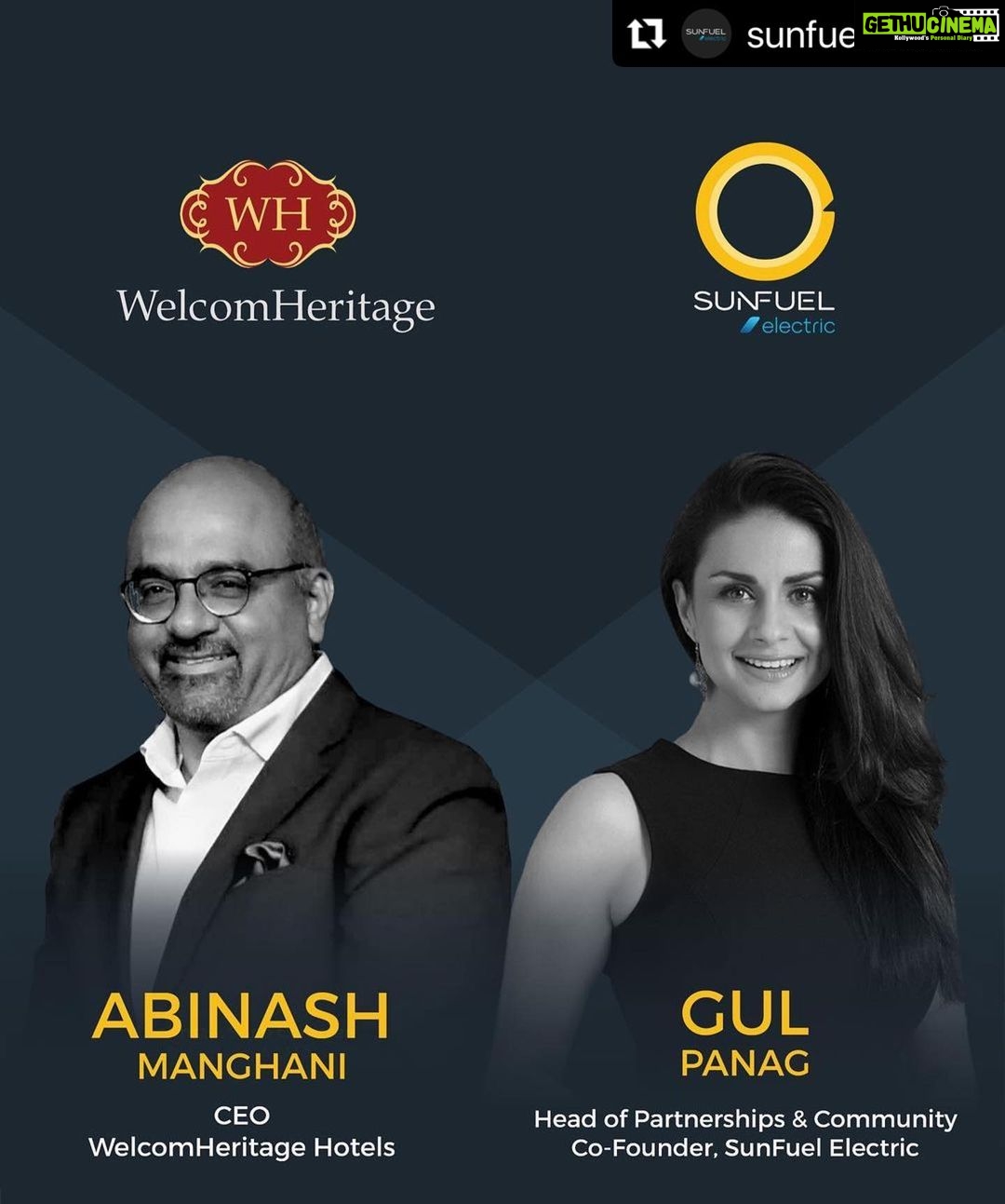Gul Panag Instagram - Honoured to partner with @welcomheritagehotels . Definitely another feather in our cap as we enable destination charging for our customers. π WelcomHeritage Hotels has collaborated with Sunfuel Electric to facilitate eco-friendly travel using electric cars.π€ #repost Congratulations to @gulpanag , Co-founder of Sunfuel Electric and, Abinash Manghani, CEO @welcomheritagehotels . With this partnership, every WelcomHeritage Hotel will have a SunFuel charge station installed. Whether you're journeying through the North's valleys or the South's sandy shores, you can now zoom around quickly and sustainably. Here's a shout-out to all the EV early adopters out there - raise a glass to joyous road trips and sustainable travels! And if you're still on the fence about making the switch, why wait any longer? Your treasured hotels are now welcoming EVs with open arms, so it's the perfect opportunity to take the plunge and embrace eco-friendly adventures. The future is bright, and the roads are waiting - join us now! . . . . . . . . #SunFuel #Ev #Etrails #EVChargers #CleanEnvironment #ElectricVehicles #GoElectric #TheRightChoice #RightChoice #MakeTheRightChoice #ClimateActionNow #ClimateCrisis #SustainableLiving #EnvironmentalProtection #ProtectOurPlanet #collaboration ##collaboration