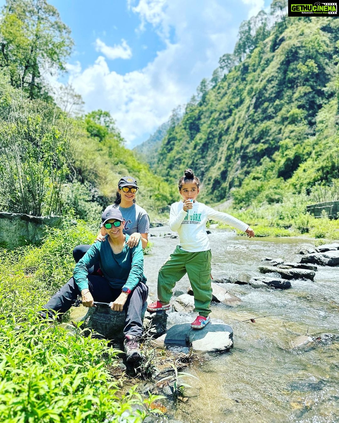 Gul Panag Instagram - Every trip to the outdoors makes Nihal braver . He is more open to taking risks and trying new things. A part of me wants to hold him back and protect him. But I realise that in doing so, Iβm only coming in the way. So I hang around letting him do his thing, will being close enough to rush to him should the need arise! He started out, not wanting to go anywhere close to the stream. Then not even wanting to come onto the first rock. Swipe to see him doing his own thing, in a short while. ππ»ββοΈππ»ββοΈ Video 1 me showing him Video 2 me helping him Video 3 me guiding him Video 4 him doing his thing ( brief emergence of Momzilla as he slipped, but I recovered, as quickly as he did.π
Video 5 Heβs on his own- almost . And wants to do it again and again. Quite a journey from not anting to come near water 15 minutes ago!! @simranpotnis thank you for the photo and hospitality.
