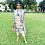 Gul Panag Instagram - This used to be my playground….. literally! It was wonderful to be back in Patiala after such a long time. As someone who went to college in Patiala, to be back here, felt wonderful. And very grown up. Where I’m standing are the sprawling grounds of the YSOI, Yadavindra Service Officers Institute, which back in the day was the Army School. This was bang in the middle of the ghedi route, which would start at Phuara Chawk, take us via Leela Bhawan and continue till 22 No Phatak! Renu, Samy and yours truly, passed this place almost everyday on our two wheelers. Incredible times we had! One Ghedi also featured Samy colliding with a Cow ( they roamed the streets freely back then too) while she looked back at Renu and me after having ‘won’ the race on her LML Vespa 150 . 😂😂 I had the opportunity to be part of a wonderful session where my father’s book was in discussion. More on that in my next post . The session was organised by a city based book club, the Book Lovers Retreat. @bookloversretreat Thank you @keeratkular for making sure I turn out presentable.❤️ Patiala, India