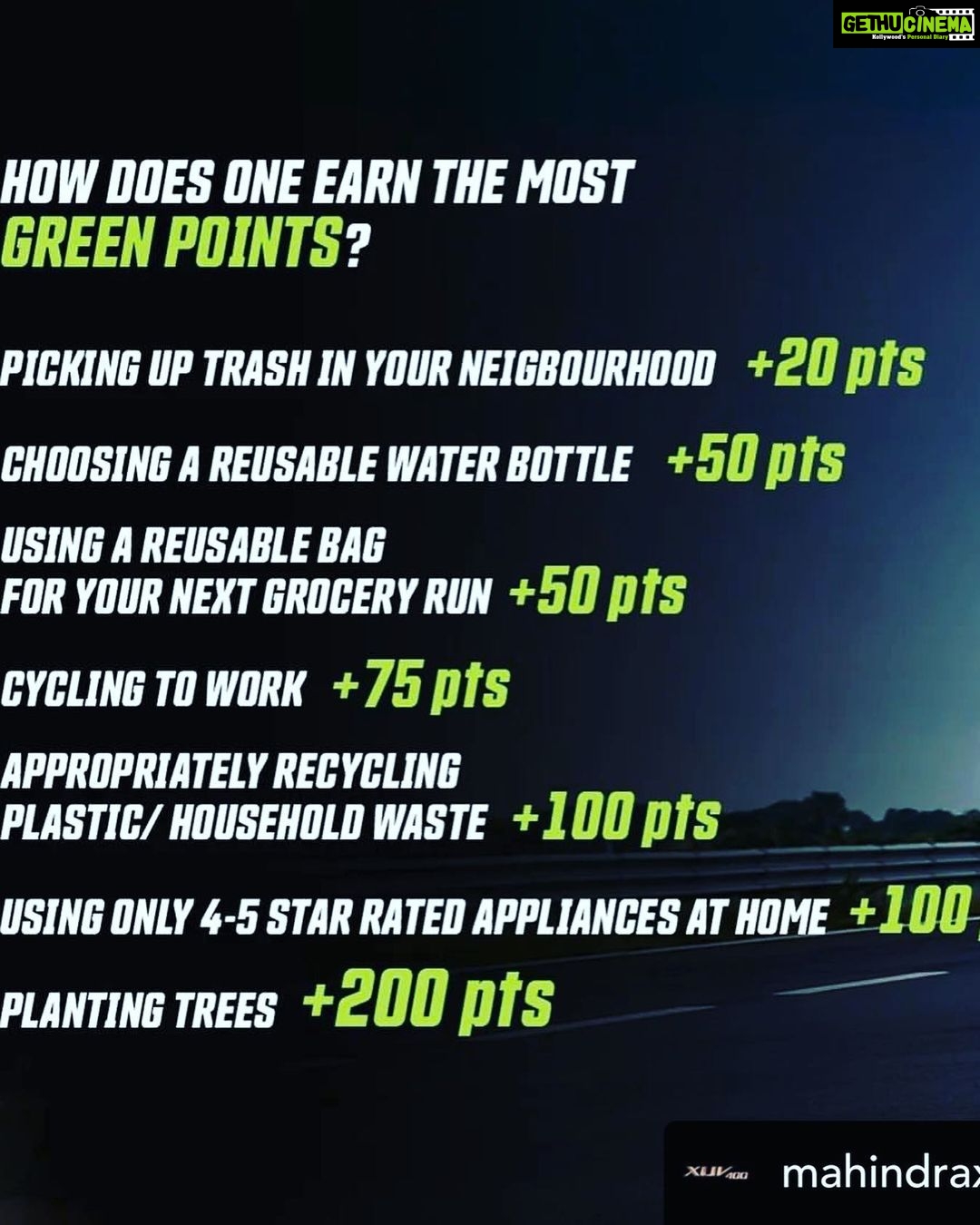 Gul Panag Instagram - In continuation of my participation in the first ever Green Auction, here I am earning another 50 points! My friends @mahindra_auto have partnered with @royalchallengersbangalore to bring you a chance to win a rare , limited edition Royal Challengers Bangalore signed-jersey, for committing towards sustainable actions that help our environment. The more green deeds you commit to, the higher the amount of your bid to win the grand prize. Join us in making sure this Green Auction inspires all the right action from our people, for our planet. Swipe to see how you can earn points . And remember to tag @mahindraxuv400 .