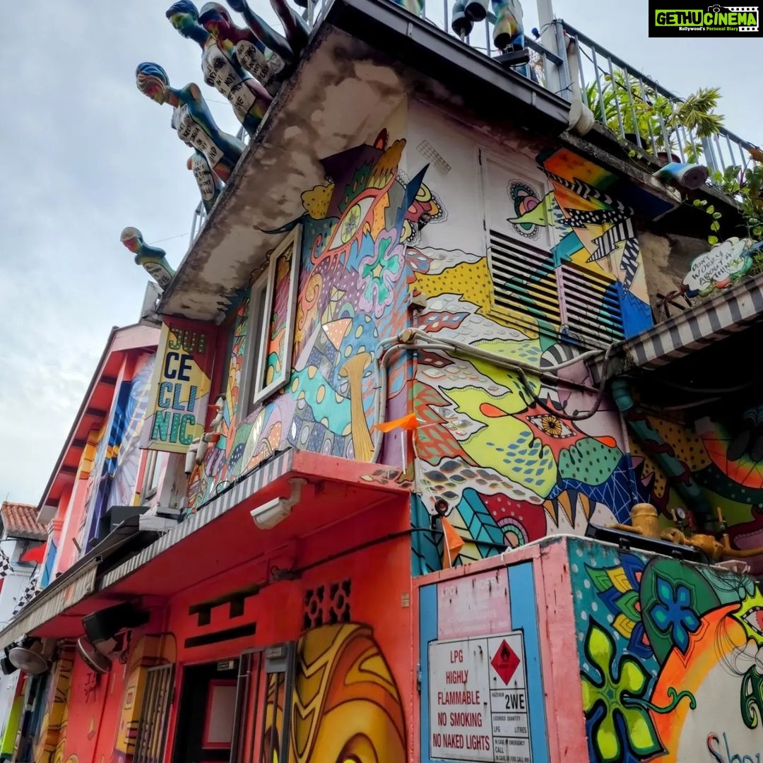 Hamsa Nandini Instagram - Happy Holi, from colorful Singapore! . #swanstories Haji Lane Singapore