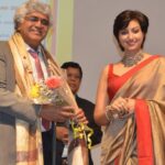 Hamsa Nandini Instagram – It was an honour to felicitate a legend of oncology, Padmashri Dr. Rajendra Badwe,  director of @tatamemorial .Also had the privilege of sharing my journey to inspire other cancer warriors. 
Sending my love and regards to all those in the field of oncology. ❤️🙏
.
#worldcancerday #tatamemorialhospital  #breastcancersurvivor #braca1 #swanstories Nehru Center – Mumbai