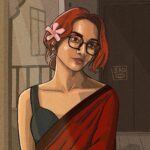 Haniya Nafisa Instagram - The beautiful🌸 @knot.reely @thirdeyefeed Series 3/100 . . . . #digitalart #procreate #procreateart #procreatepainting #comics #comicartist #comicart #thirdeyefeed #kerala_artists_ #drawingindian #potrait #saree #astheticart #asthetic #potraitphotography #illustration #flowers #red #haniyanafisa Kerala, India