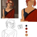 Haniya Nafisa Instagram - The beautiful🌸 @knot.reely @thirdeyefeed Series 3/100 . . . . #digitalart #procreate #procreateart #procreatepainting #comics #comicartist #comicart #thirdeyefeed #kerala_artists_ #drawingindian #potrait #saree #astheticart #asthetic #potraitphotography #illustration #flowers #red #haniyanafisa Kerala, India