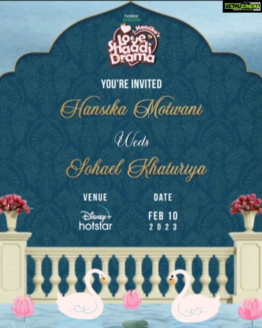 Hansika Motwani Instagram - You are Invited 🥳 Watch #HotstarSpecials #HansikasLoveShaadiDrama on #Disneyplushotstar from Feb 10 @its_happyunicorn @avinhari @arabbhiathreya @uttam.domale @dattanaomi @ajaym7 @kutlekhan #Hansika #HansikaWedsSohael