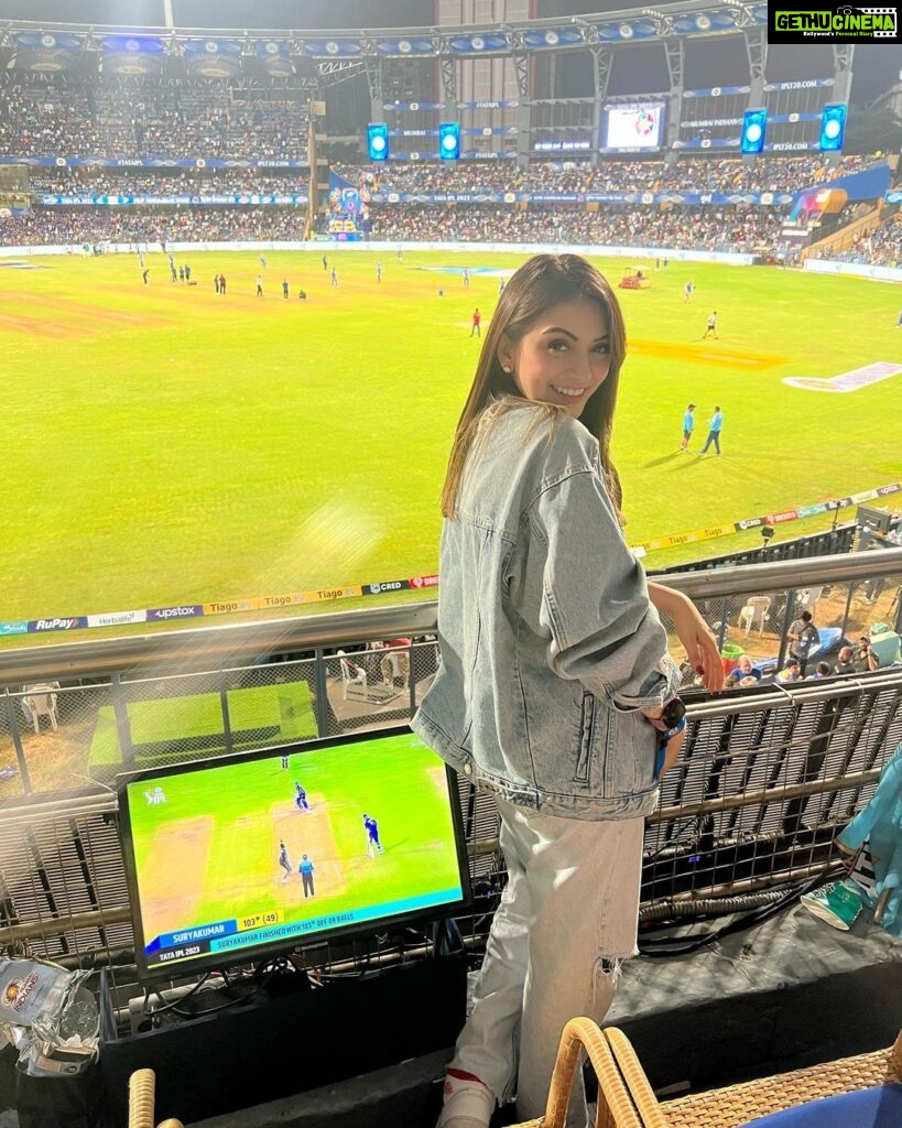 Hansika Motwani Instagram - Here for it 🏏 #MIvGT #IPL2023 Wankhede Stadium