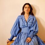 Hansika Motwani Instagram - #Repost @graziaindia with @use.repost ・・・ The actor is prominently known for starring in some of the most successful movies in the South Indian film industry. And, has acted besides the likes of Allu Arjun, Dhanush and more. She is no stranger to delivering blockbusters. Hansika is wearing a striped shirt, pleated skirt, both Moonray; hoop earrings, Olio; textured ring, Radhika Agrawal Photographs: Yusuf Lokhandwala Jr. Fashion Stylist: Nishtha Parwani Hair: Sourav Roy Make-up: Reshmaa Merchant Assisted by (styling): Sanskriti Gupta
