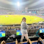 Hansika Motwani Instagram – Here for it 🏏 #MIvGT #IPL2023 Wankhede Stadium