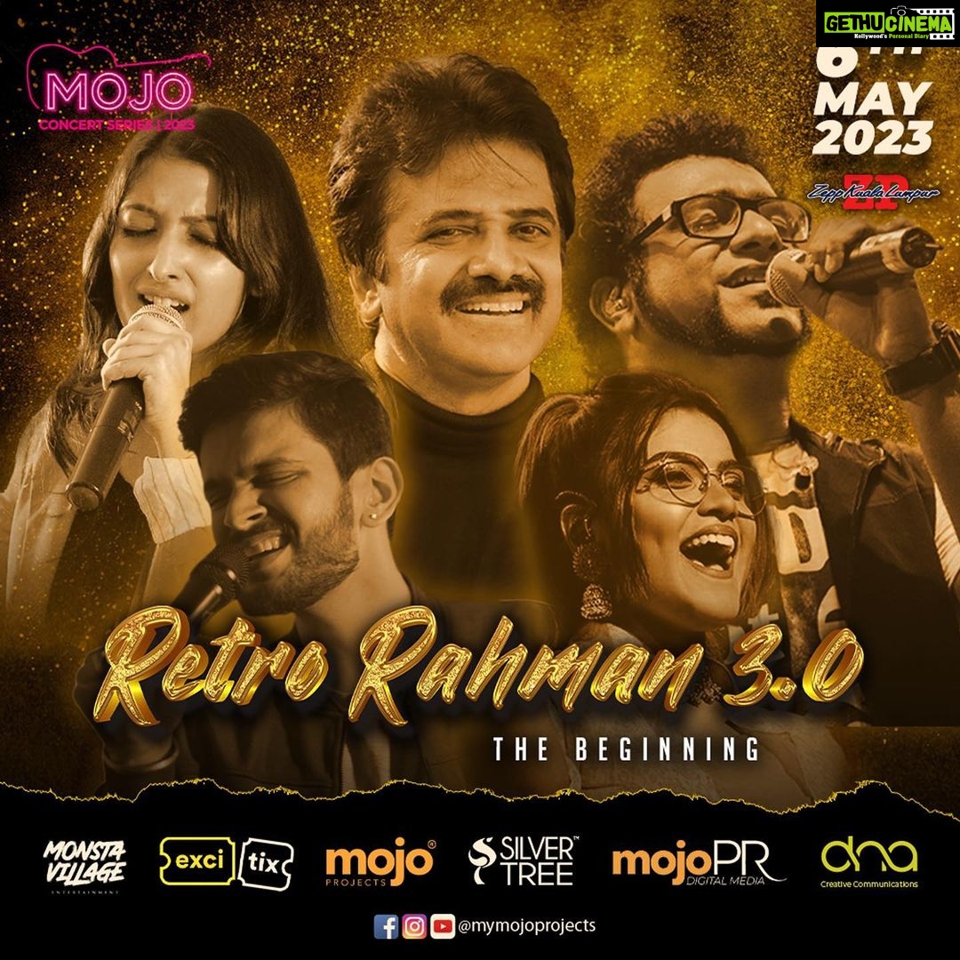 Haricharan Instagram - A tribute concert like never before. Join us as we celebrate the early days of ARR. Tickets releasing soon on excitix.com.my ARR's Tamil Hits that you don’t want to miss! 6th May 2023 | ZEPPKL | 8PM #MojoConcertSeries2023 #RetroRahman3.0 @mymojoprojects @mymojotv @mymojopr @zeppkualalumpur @silvertreeoffl @monstavillage