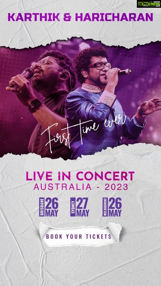 Haricharan Instagram - Australia are you ready? ❤️ #KarthikHaricharanLive #Australia #TamilMusic #Liveinconcert #KarthikLive #haricharan