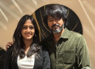 Harika Narayan Instagram - With one and only THALAPATHY🔥🤩❤️ . . . #allaboutlastnight #varisusuccessmeet #thalapthyvijay