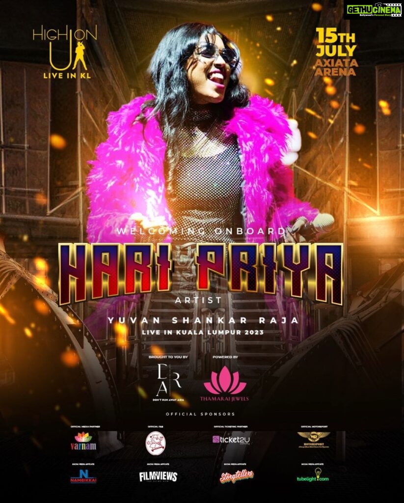 Haripriya Instagram - Welcoming @haripriyasinger to officially join our Artist Line Up for the most anticipated High On U1 concert! Let’s Party with Hari Priya #HighOnU1 @ramesharumugan19 Axiata Arena