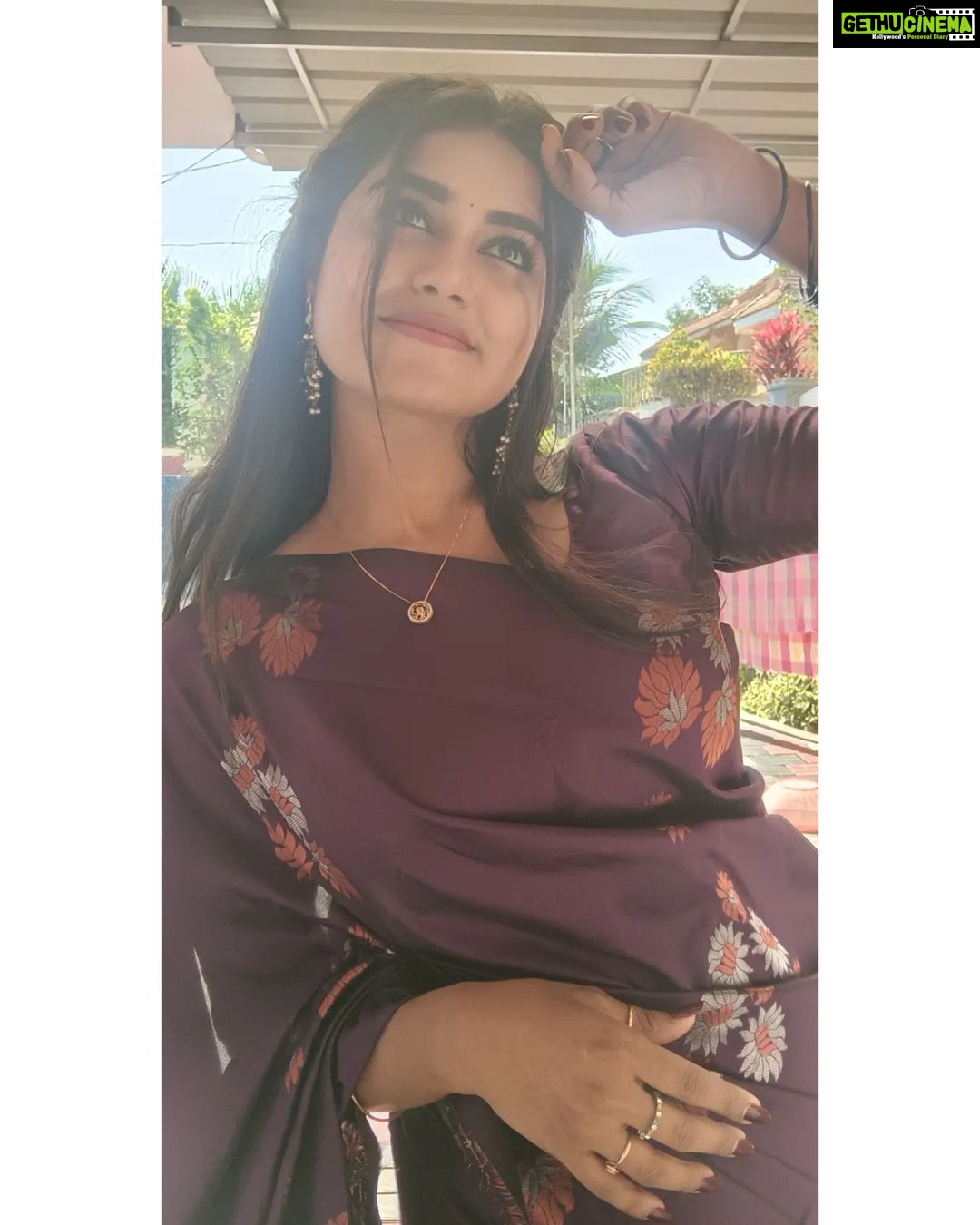 Haritha G Nair Instagram - 🦋🦋🦋 . . . Saree: @kichusfashion