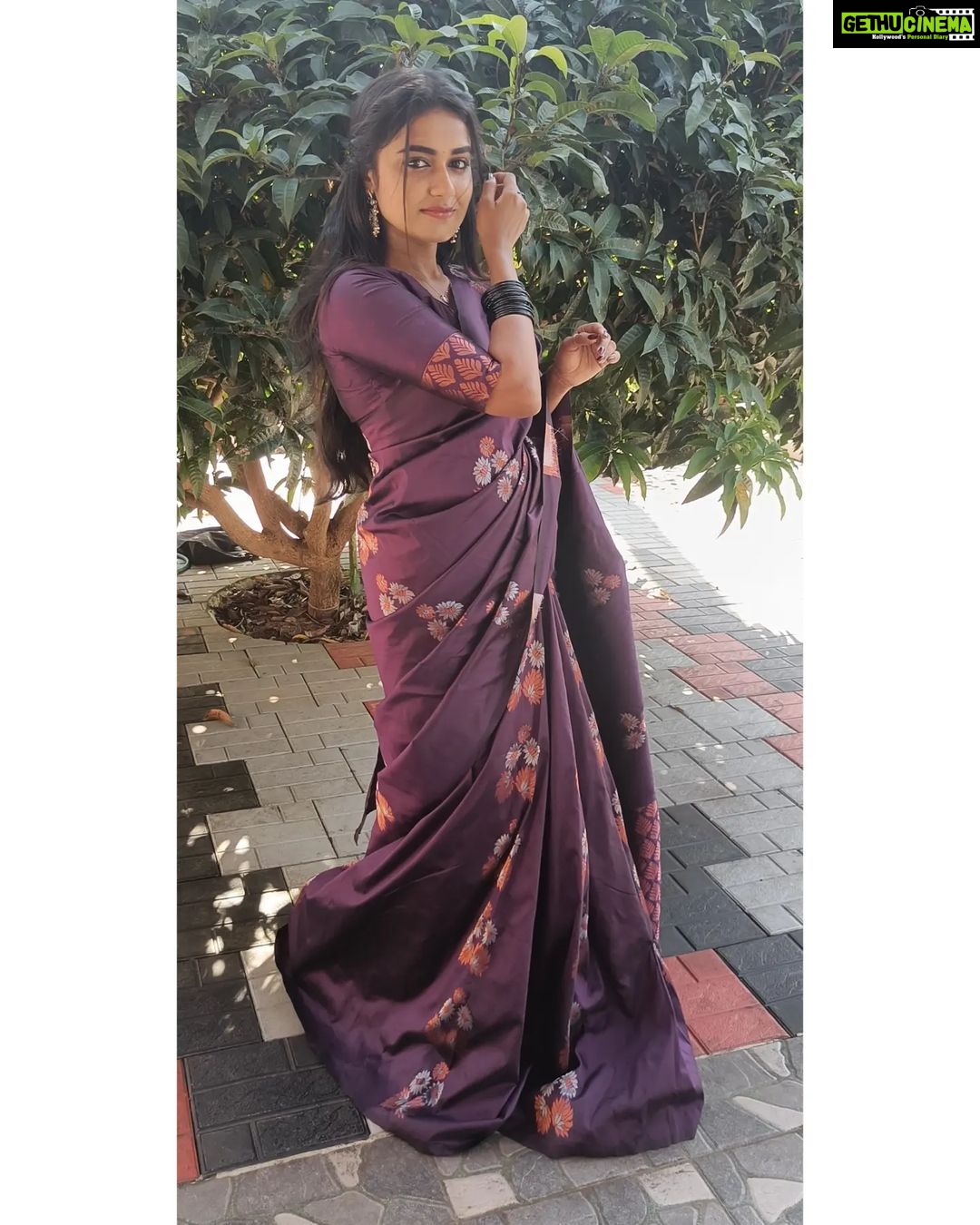 Haritha G Nair Instagram - 🦋🦋🦋 . . . Saree: @kichusfashion