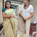 Haritha G Nair Instagram - With Muthachan❤ @illikkettunamboothiri Costume : @colos_the_designing_couture