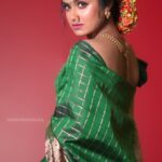 Haritha G Nair Instagram - She is Flowers and Fire🔥 Swayamvara Silks| Red FM Malayalam Photography: @director_aniesh_upaasana In association with @redfmmalayalam Makeup: @vijilsmakeover @neethu_makeupartist Styling : @leirakuncysiby Jewellery: @ladies_planet_rental_jewellery #firstmodeling #green #traditional #swayamvarasilks #redfm #redfmindia #thinkalkalaman #thinkalkalamanonsuryatv #makeup #styling