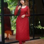 Haritha G Nair Instagram - BOLD RED💔❤️‍🔥 . . . . . . 👗: @kulinaofficial Neck piece : @jhanvi__collections