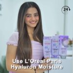 Helly Shah Instagram – Hyaluronic acid gives my hair 72 hours of hydration, shine & bounce. Try the new L’Oréal Paris Hyaluron Moisture Range today for instant transformation!